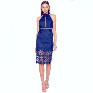 NWT Lulu’s Lace Midi Halter Dress ✨🥂Stunning!